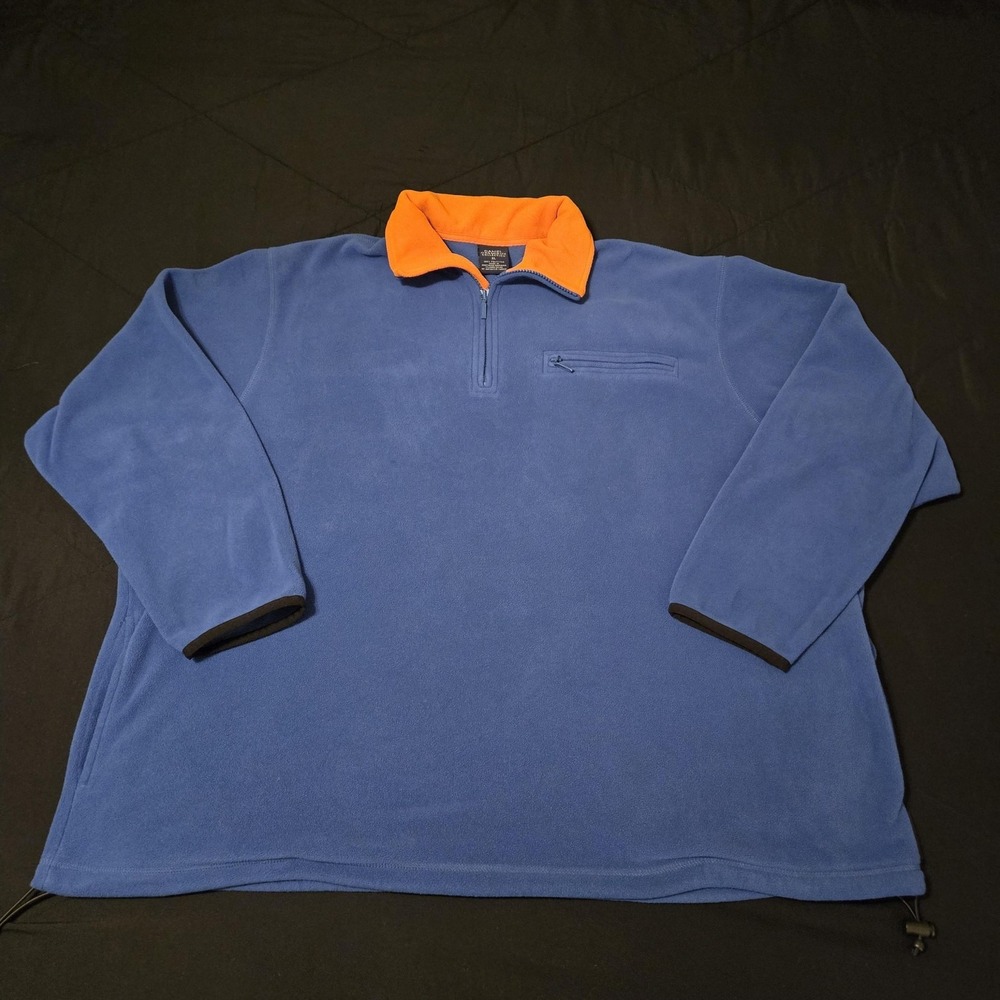 Daniel Cremieux Collection Jacket Mens XL Blue Fleece 1/4 Zip Polartec Pullover